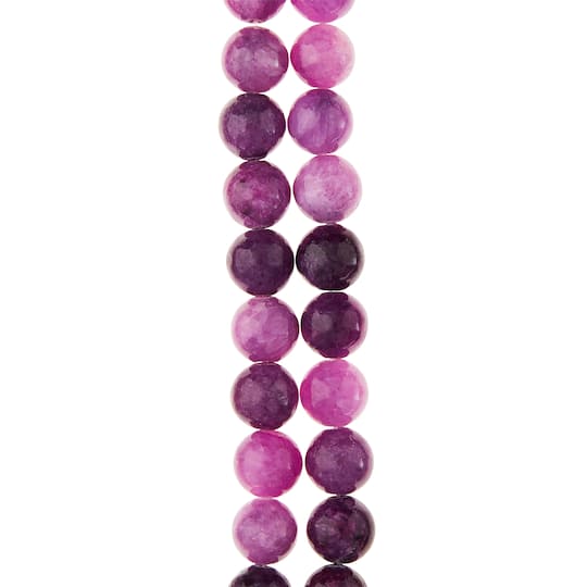 12 Pack: Purple Dyed Quartzite Round Beads, 8mm by Bead Landing™